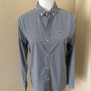 Vineyard Vines Navy and White Gingham Button-Down Shirt